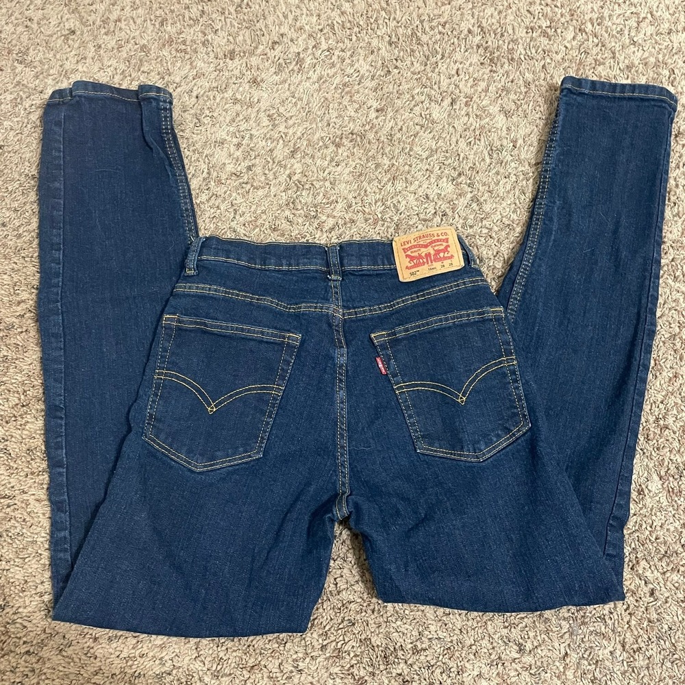 Kids Levi Strauss 502 Regular Taper Dark Wash Jeans Size 16 Reg 28X28